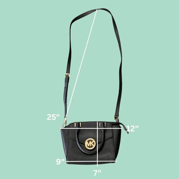 Michael Kors Jet Set Black Mini Saffiano Leather Crossbody Satchel - Picture 6 of 9